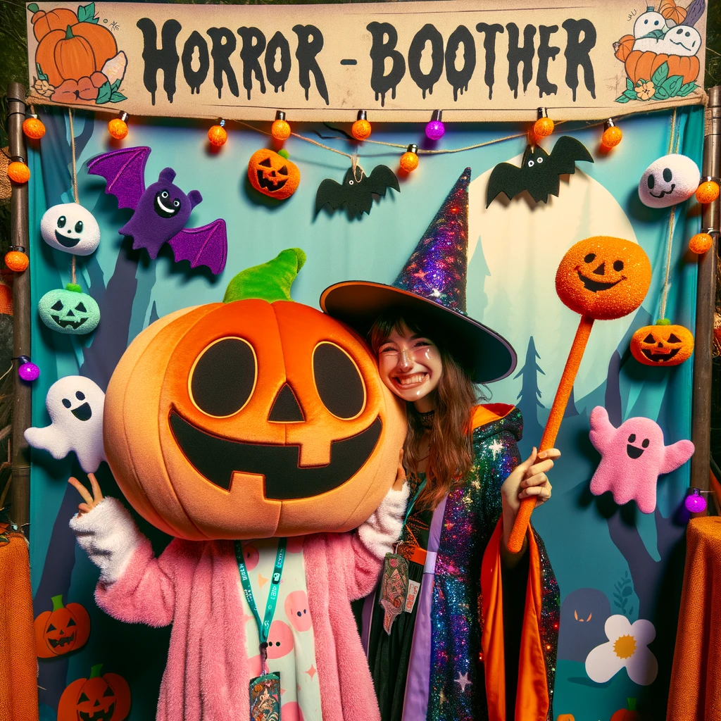 an-image-of-a-cheerful--horror-themed-photo-booth-at-a- Spooky Costume Competition Music Event in Mississauga in 2024 