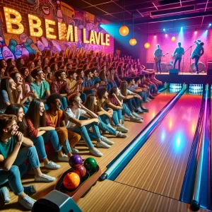 a comedy show going on alongside bowling