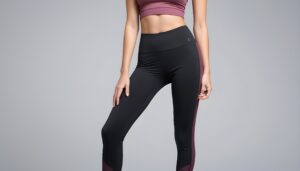 Girl wearing breathable and adjustable clothing,sweat-wick leggings with adjustable waistband Mississauga