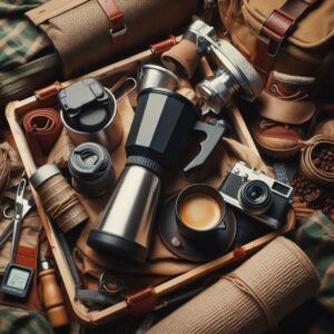 BrewPro OTG packed with camping gear.