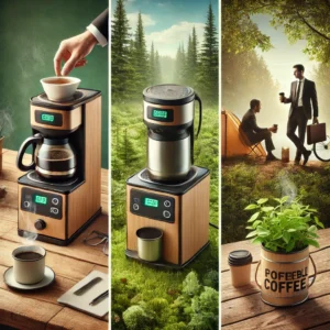 Portable eco-friendly coffee maker used by professionals, outdoor enthusiasts, and eco-conscious consumers